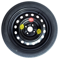 Set - Ruotino di scorta NISSAN MICRA K11 R15 4x100x60,1 + Giradadi + Crick + Custodia per crick