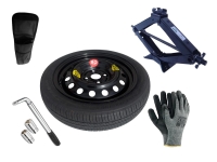 Set - Ruotino di scorta HYUNDAI i10 I R15 4x100x54,1 + Giradadi + Crick + Custodia per crick