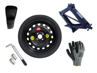 Set - Ruotino di scorta OPEL AGILA B R16 4x100x54,1 + Giradadi + Crick + Custodia per crick