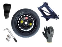 Set - Ruotino di scorta MAZDA 2 II R15 4x100x54,1 + Giradadi + Crick + Custodia per crick