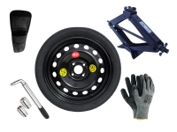 Set - Ruotino di scorta CHEVROLET AVEO II R16 4x100x56,6 + Giradadi + Crick + Custodia per crick