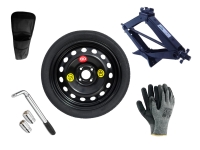 Set - Ruotino di scorta SKODA CITIGO R16 4x100x57,1 + Giradadi + Crick + Custodia per crick